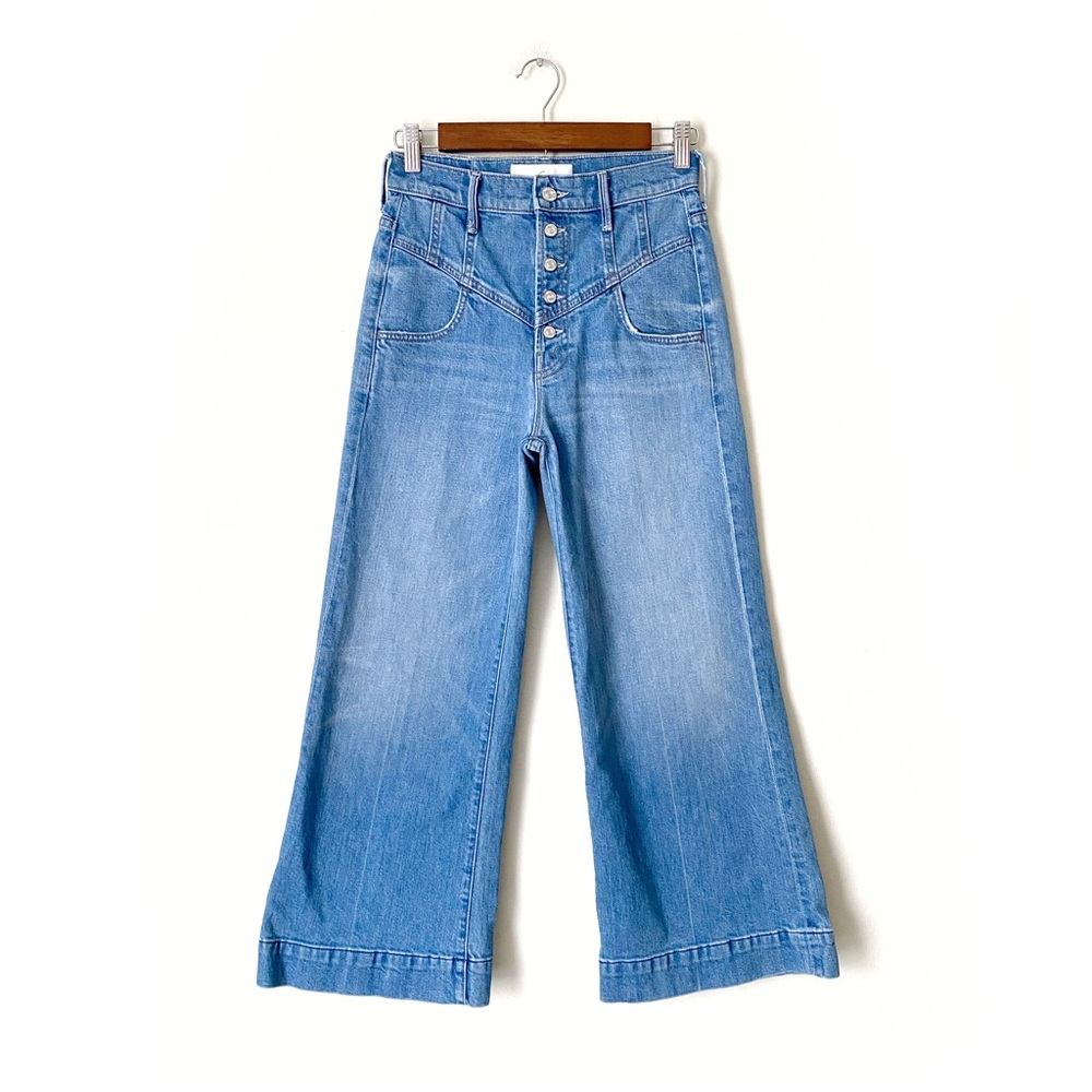 MOTHER Swooner Roller Yoke Crop Flare Jean - Picture 3 of 11